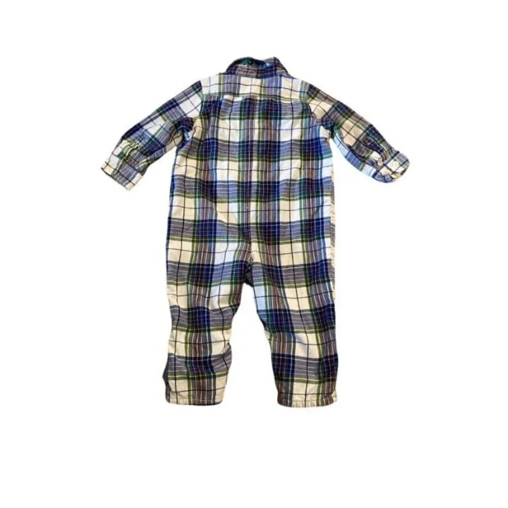 Baby GAP Plaid Lined Romper 12-18 Months